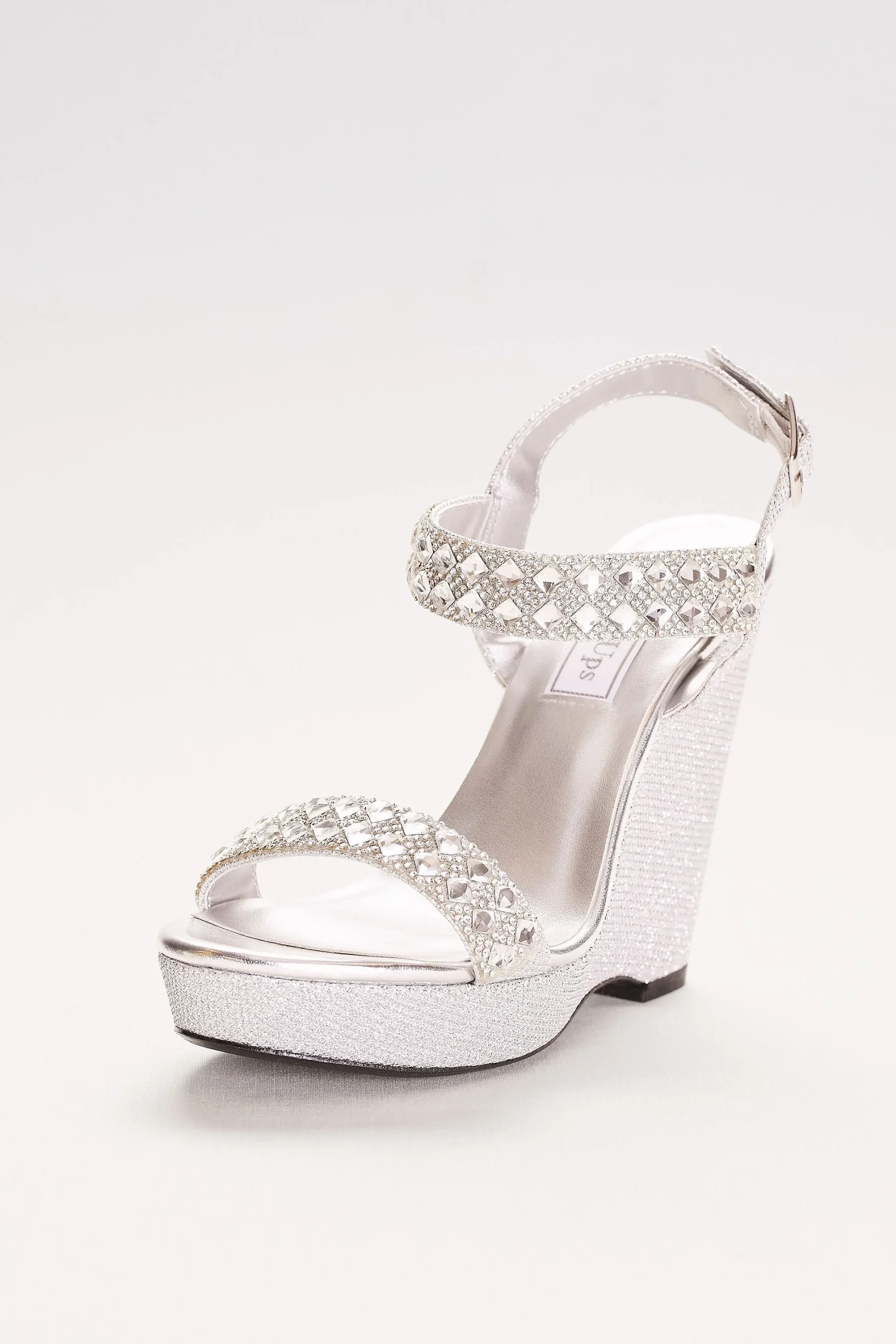High Platform Wedges with Crystal Embellishments