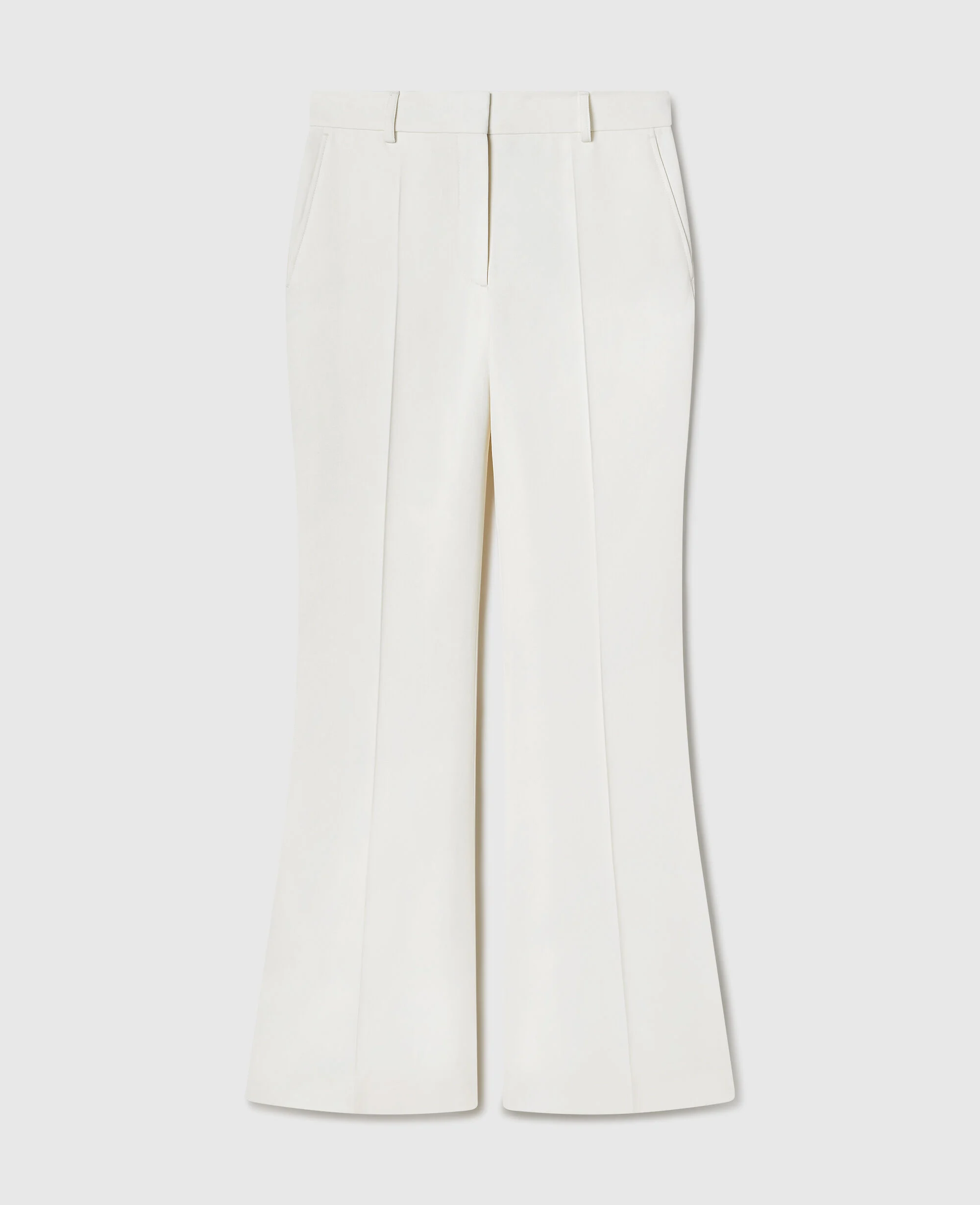 High-Rise Bootcut Wool Trousers