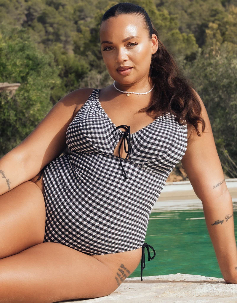 Holiday Check Non Wired Swimsuit Black