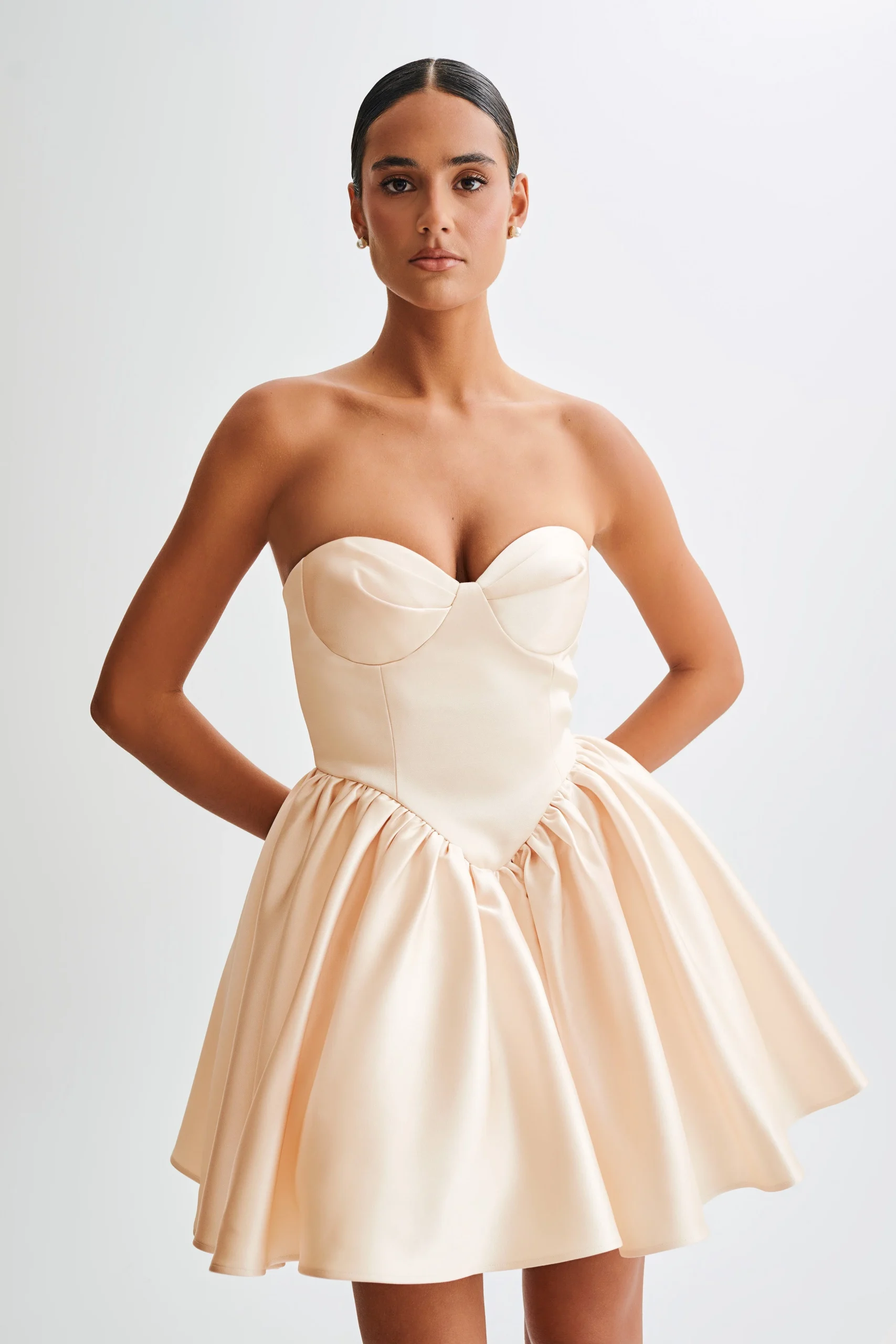 HollieFINAL SALEStructured Corset Mini Dress - Gold