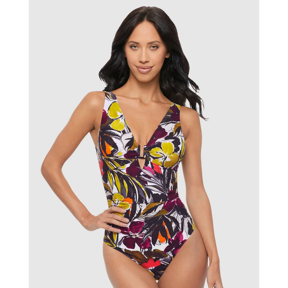 Hot House Kristi Plunge One-Piece Shaping Swimsuit