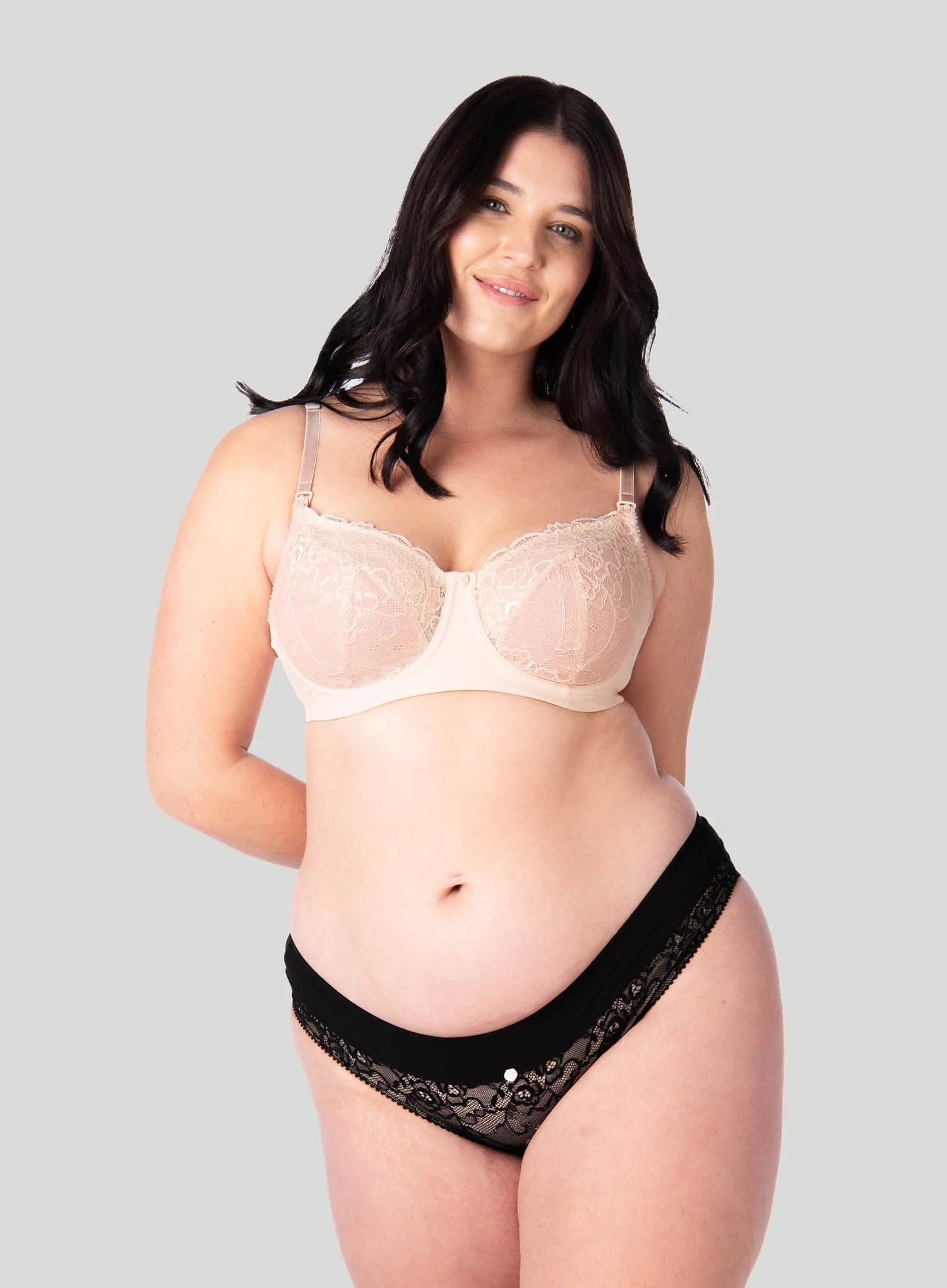 Hot Milk: Temptation Lace Nursing Bra Powder
