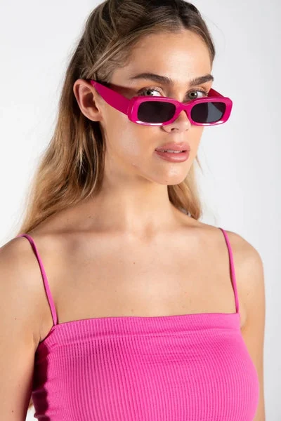 Hot Pink Chunky Rim Sunglasses - Lucia