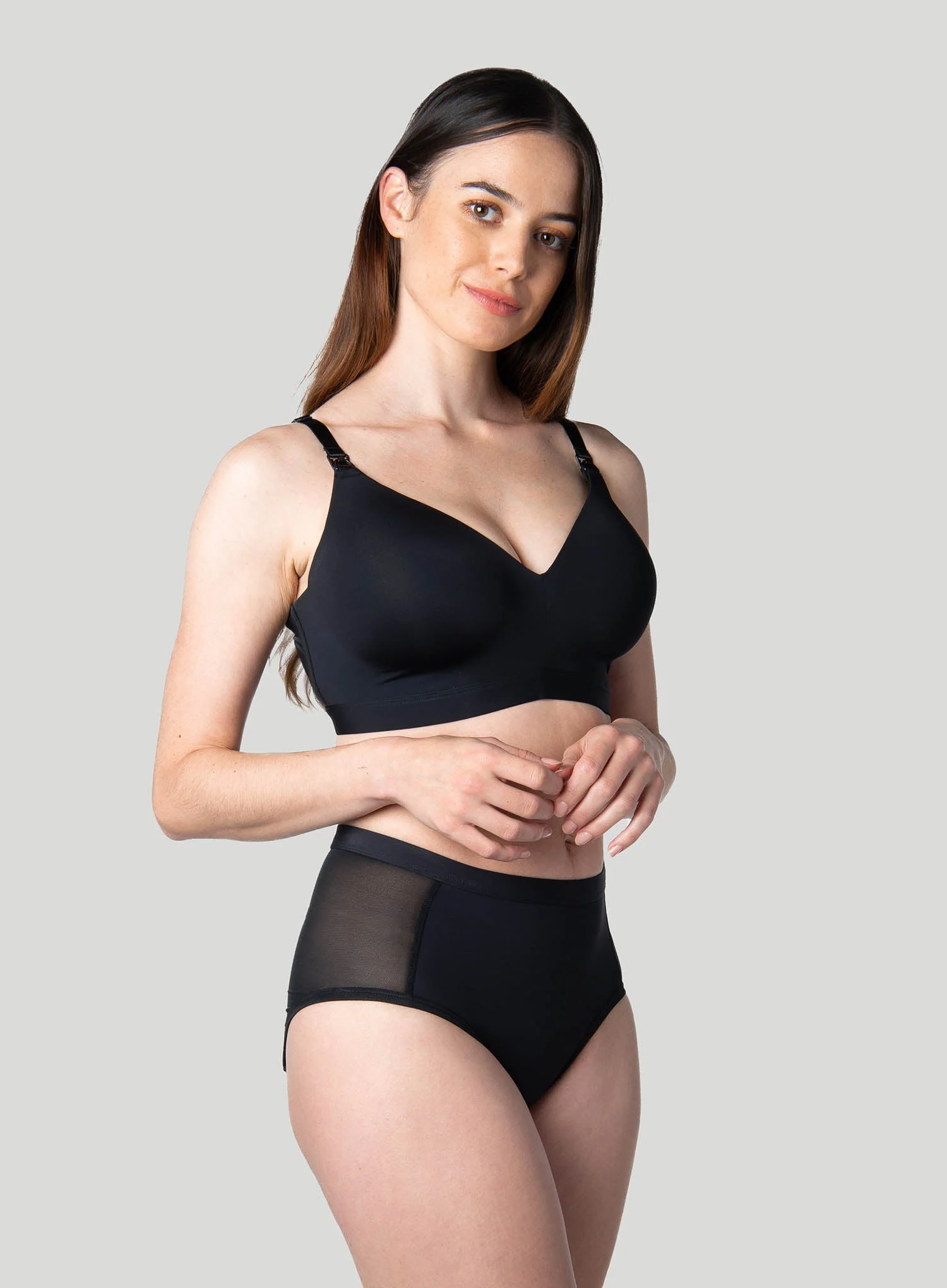 Hotmilk: Infinite Smoothing Wire Free Nursing Bra Black