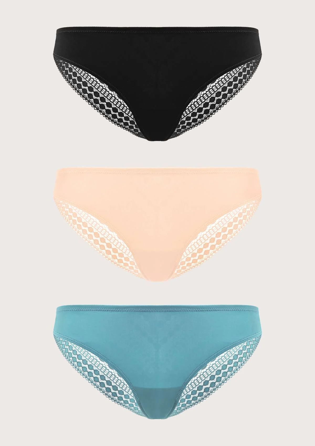 HSIA Polka Dot Super Soft Lace Back Cheeky Panties 3 Pack