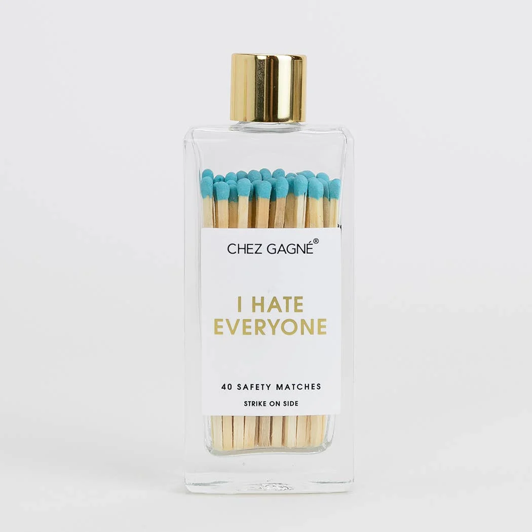 I Hate Everyone - Glass Bottle Matches