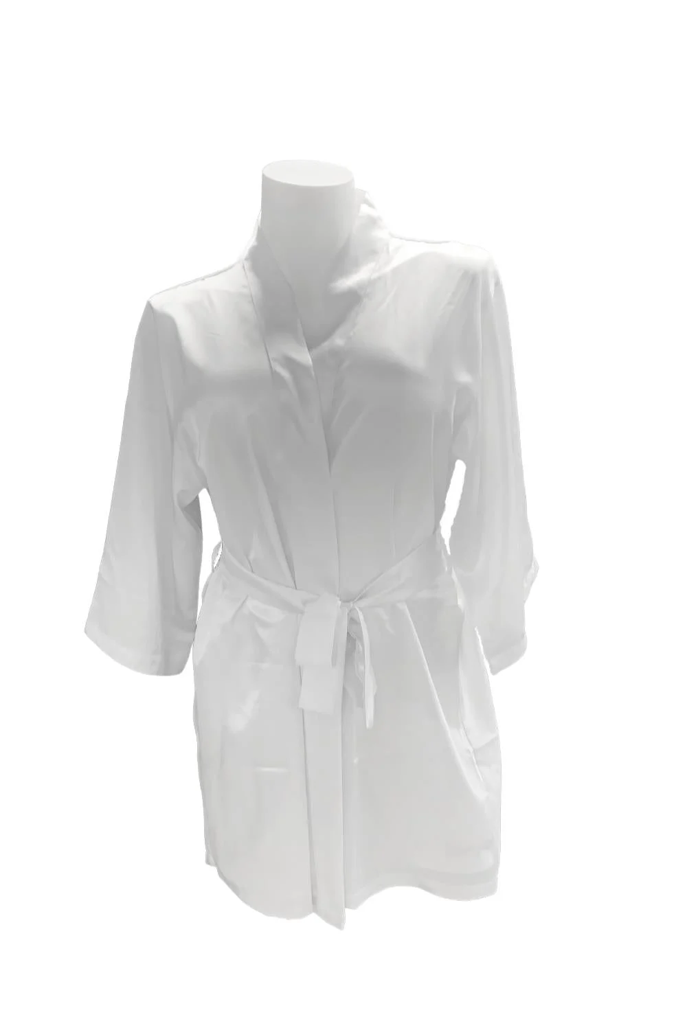iCollection Bride Plus Size Satin Robe, White 7847X