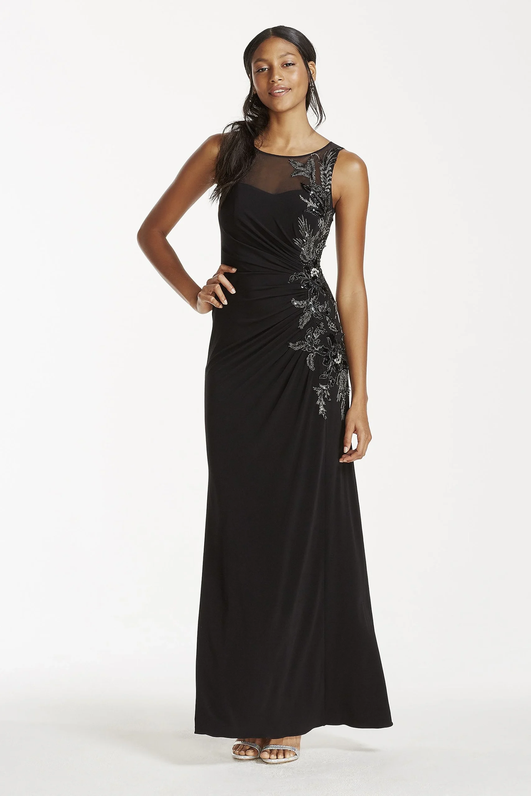 Illusion Tank Dress with Sequin Embellishment