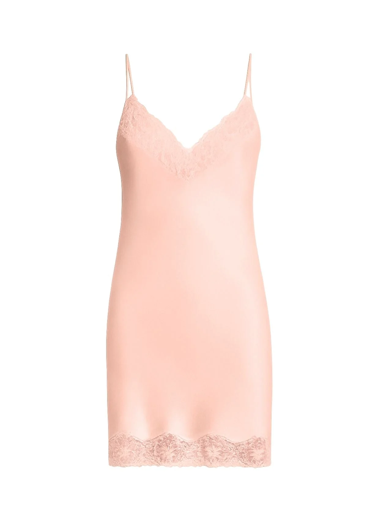 In my boudoir Short Silk Slip with Lace