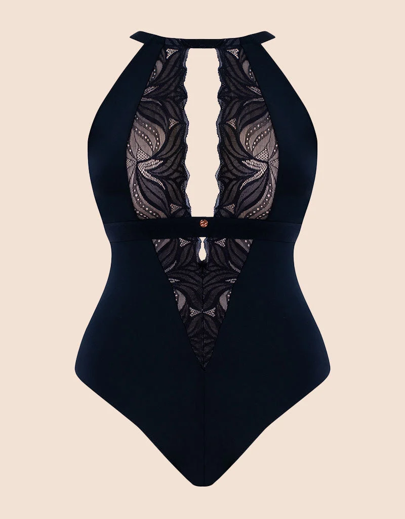 Indulgence Multiway Stretch Lace Body Black/Latte