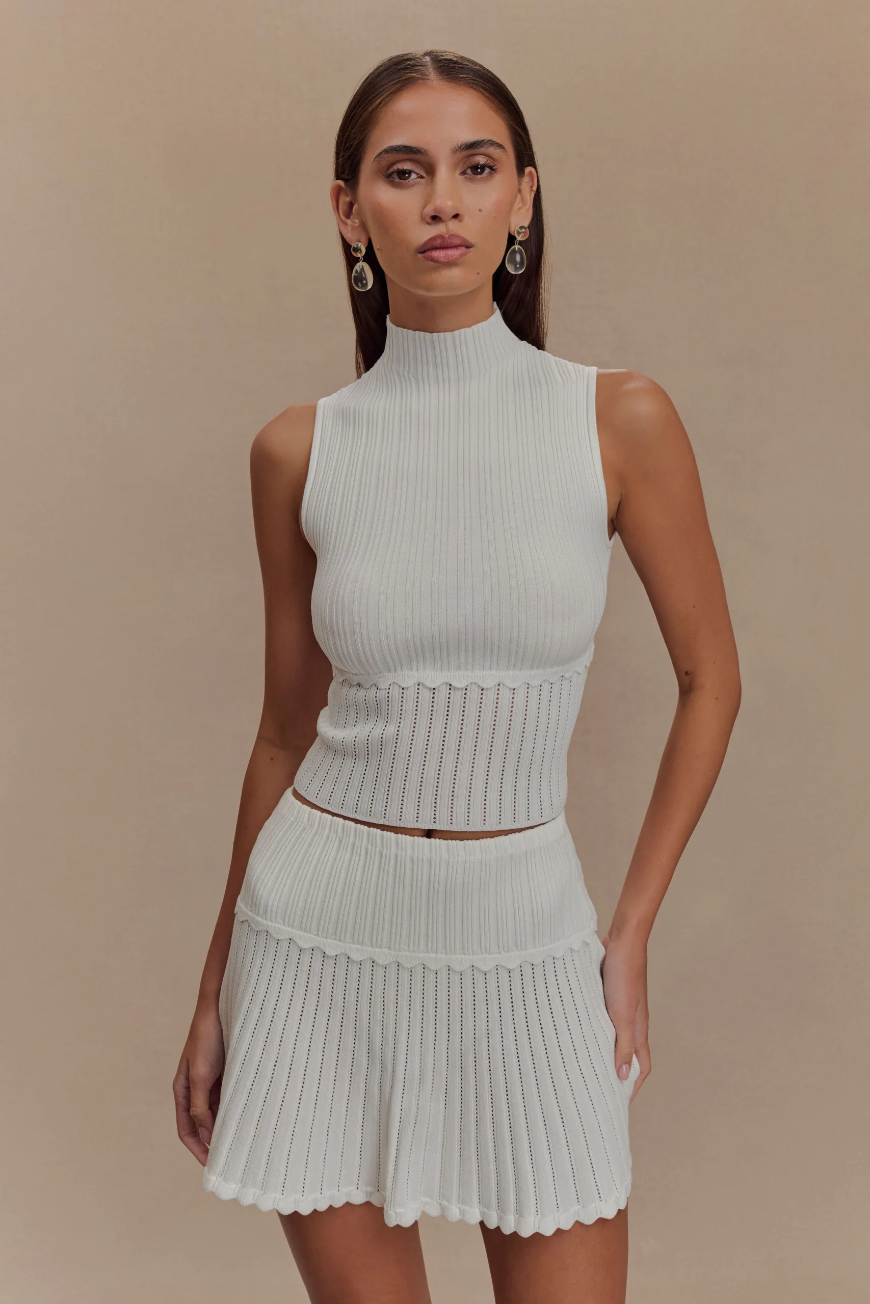 IndyFINAL SALEPointelle Knit Top - Ivory