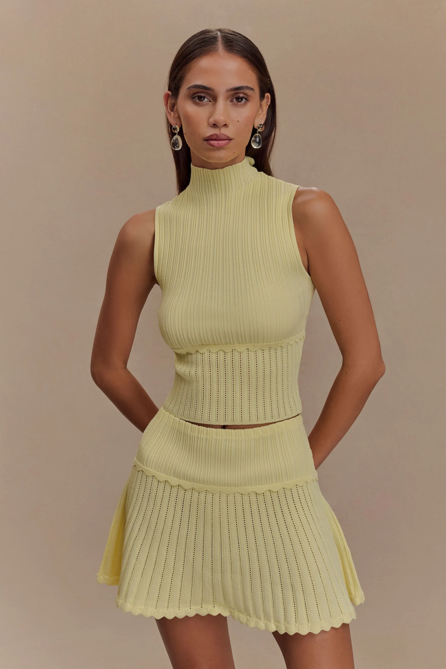 IndyPointelle Knit Top - Lemon