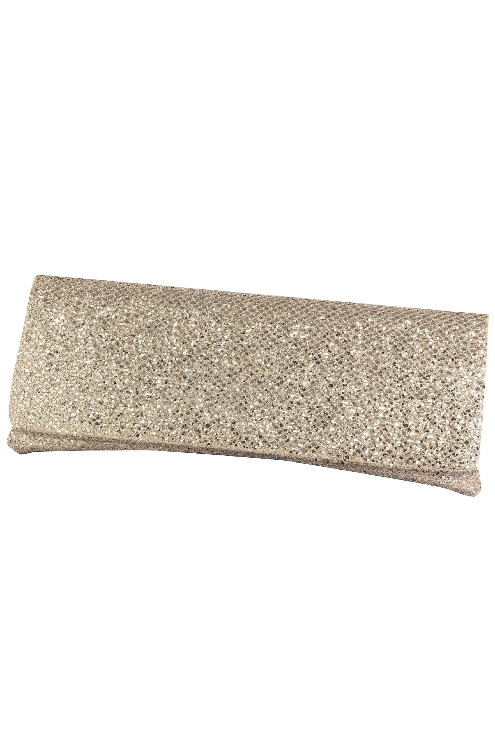 Iridescent Glitter Mesh Envelope Clutch
