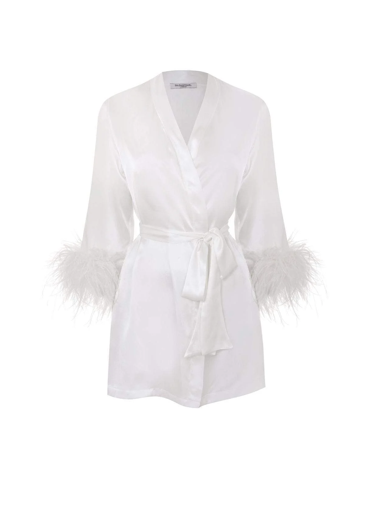 Ivory Feather Trim Robe