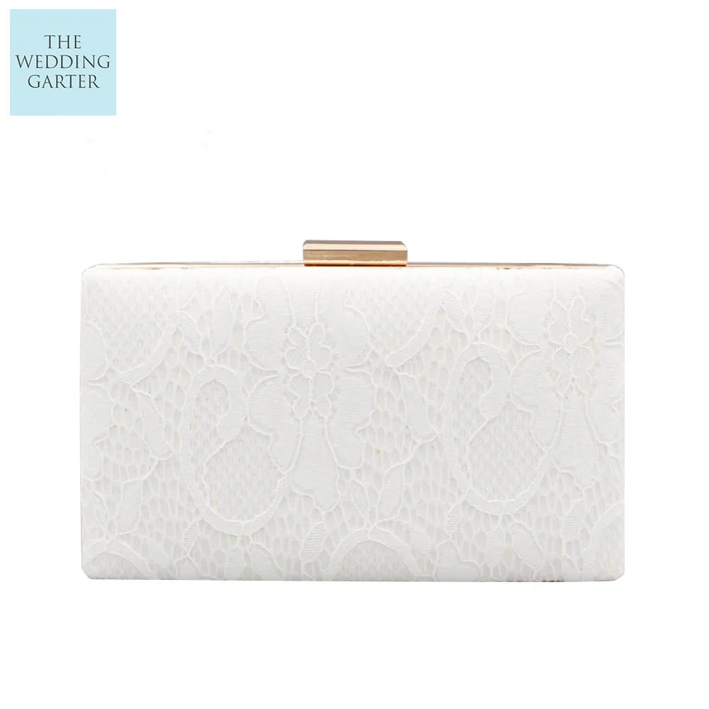 Ivory & Gold Lace Double Side Bridal Clutch