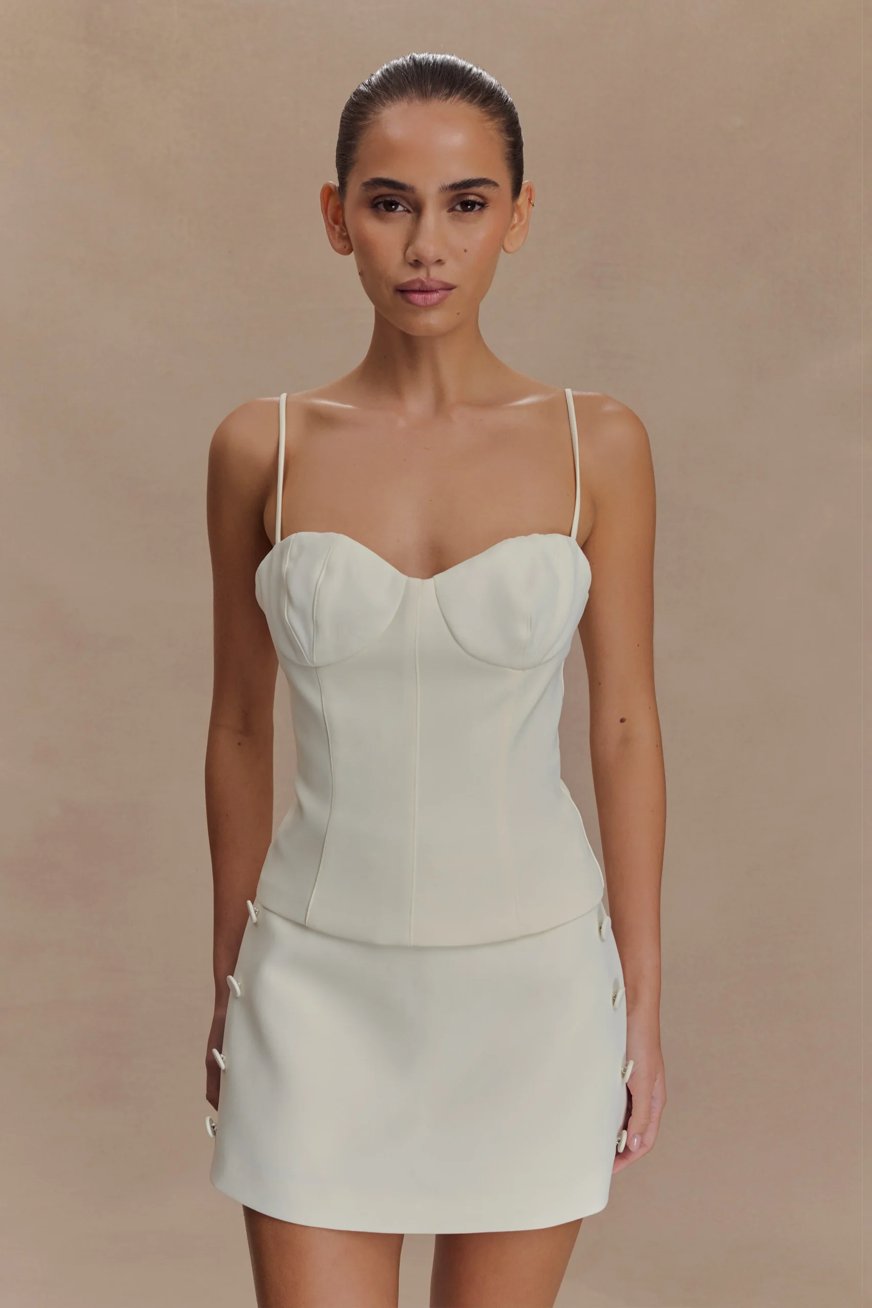 JaimeFINAL SALESpaghetti Strap Suiting Top - Ivory