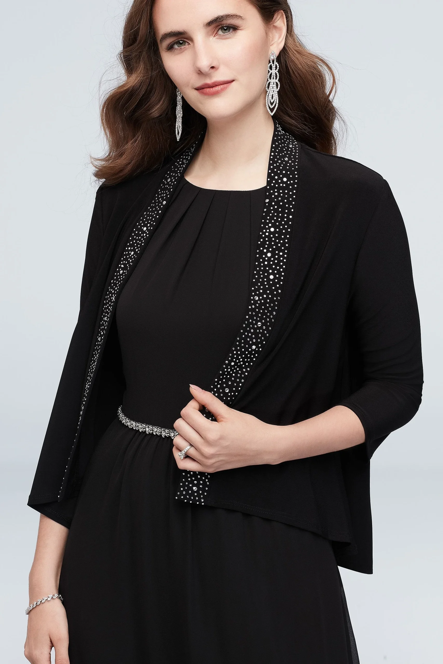 Jersey Jacket with Rhinestone Lapels