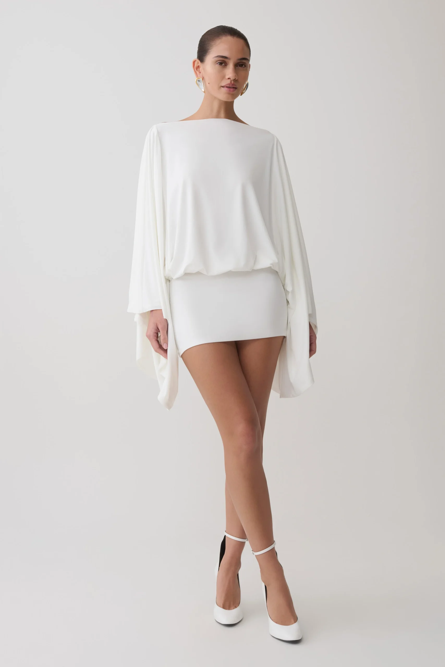 JessyDraped Mini Dress - Ivory