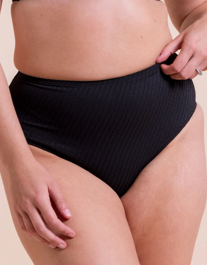 Jet Set High Waist Bikini Brief Black