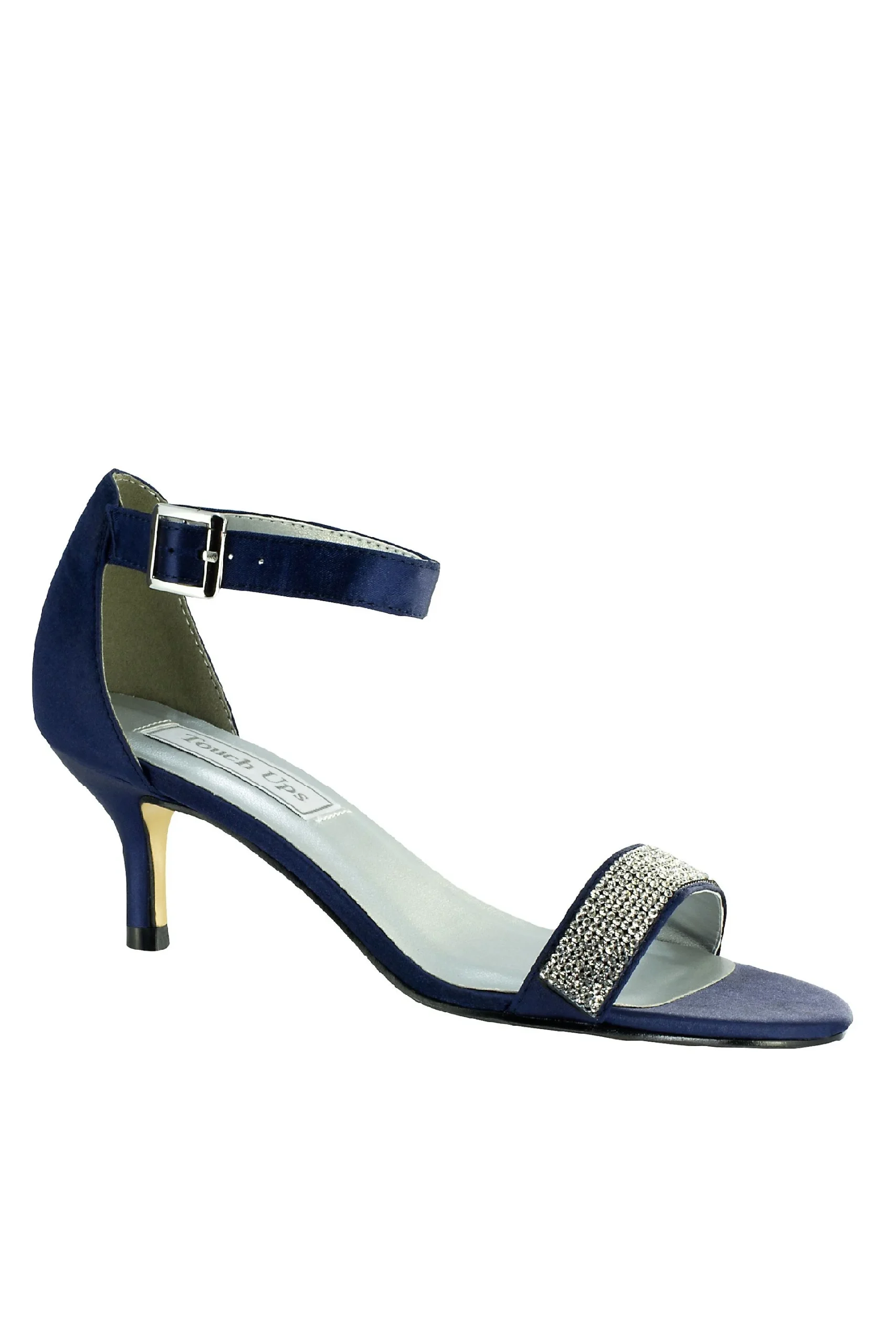 Jeweled Single Strap Mid-Heel Sandals