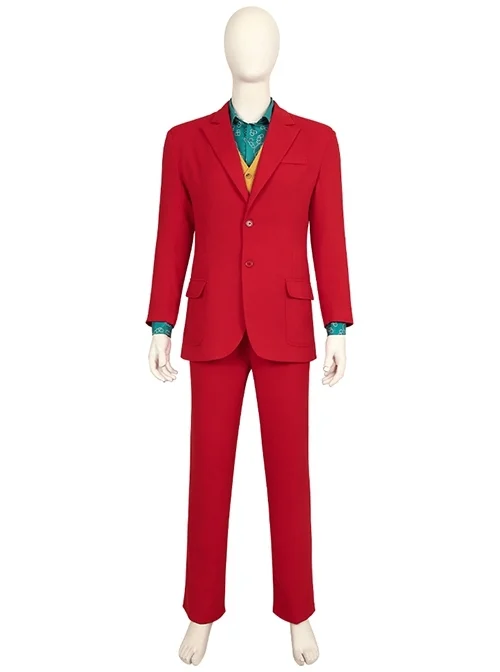 Joker 2 Folie à Deux Arthur Fleck Red Suit Halloween Cosplay Costume Set Without Wig Without Shoes