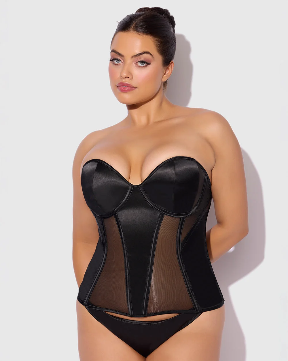 Juliet Satin & Mesh Underwire Corset