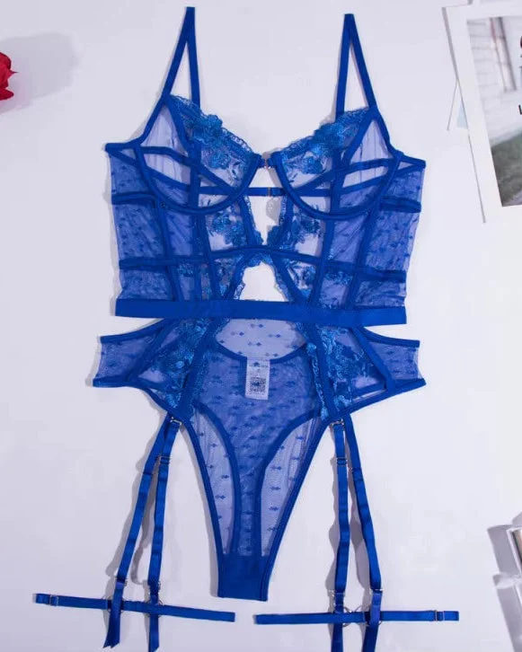 And Just Like That... Blue Lace Bodysuit - S or L