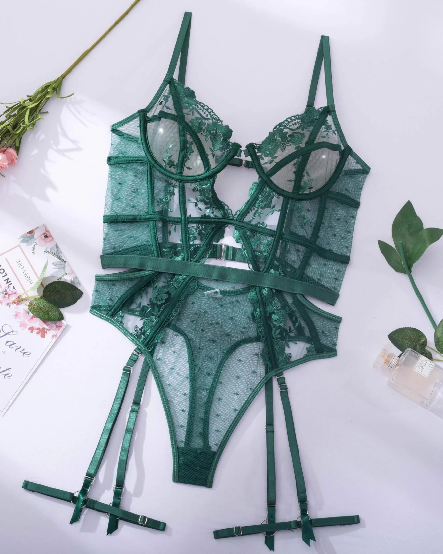 And Just Like That – Green Lace Bodysuit | The Blackmarket Lingerie