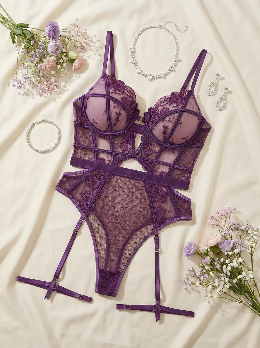 And Just Like That – Purple Lace Bodysuit | The Blackmarket Lingerie