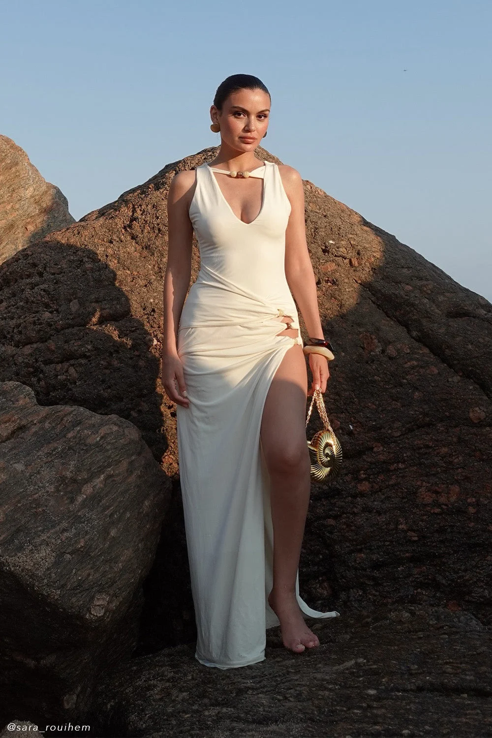 KaidenFINAL SALESlinky Beaded Maxi Dress - Ivory