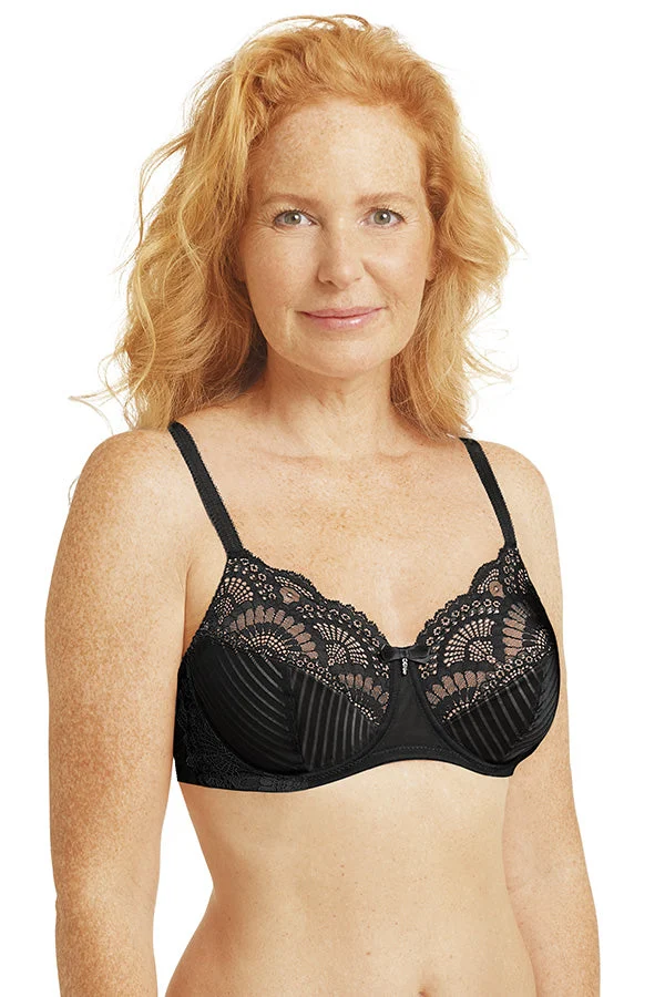 Karolina Padded Soft Cup Bra- Black