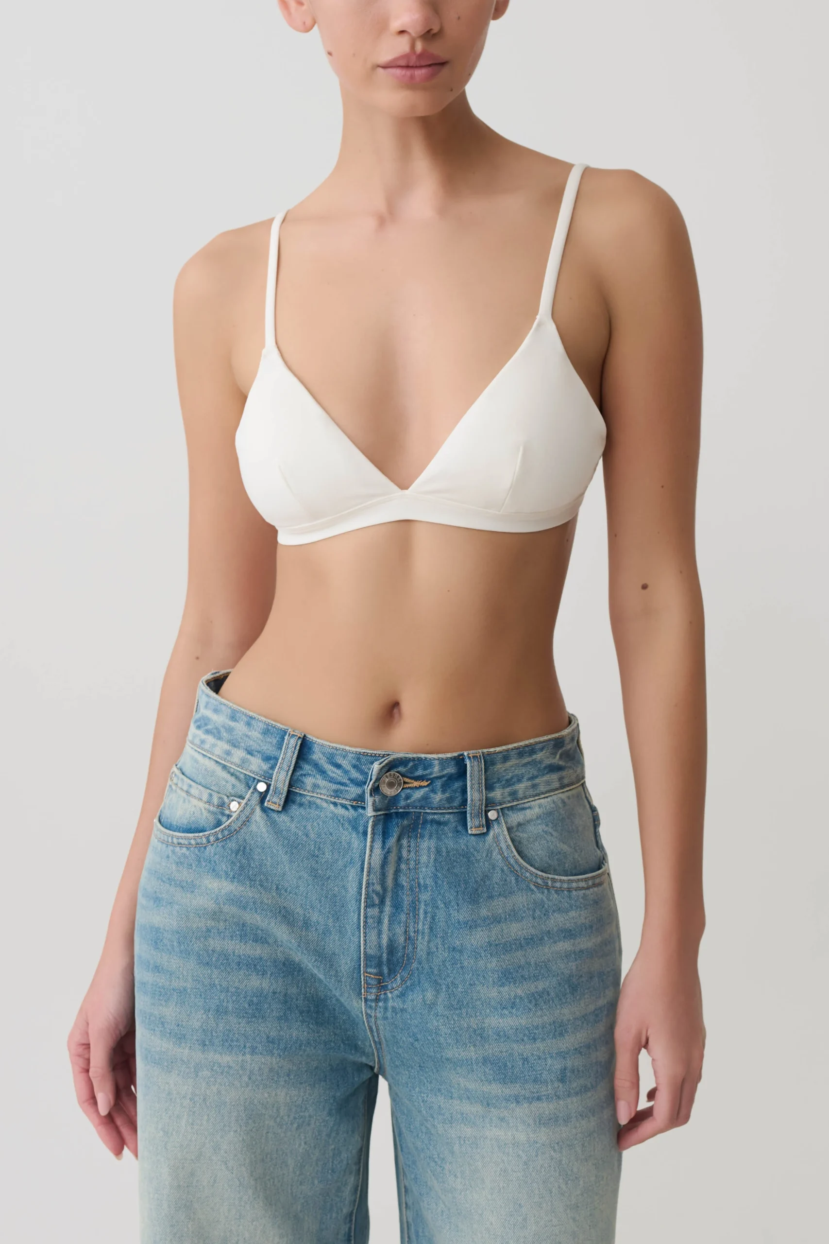 KelsMicro Triangle Bralette - White
