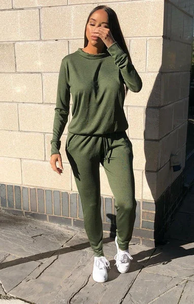 Khaki Loungewear Tracksuit Set - Maria