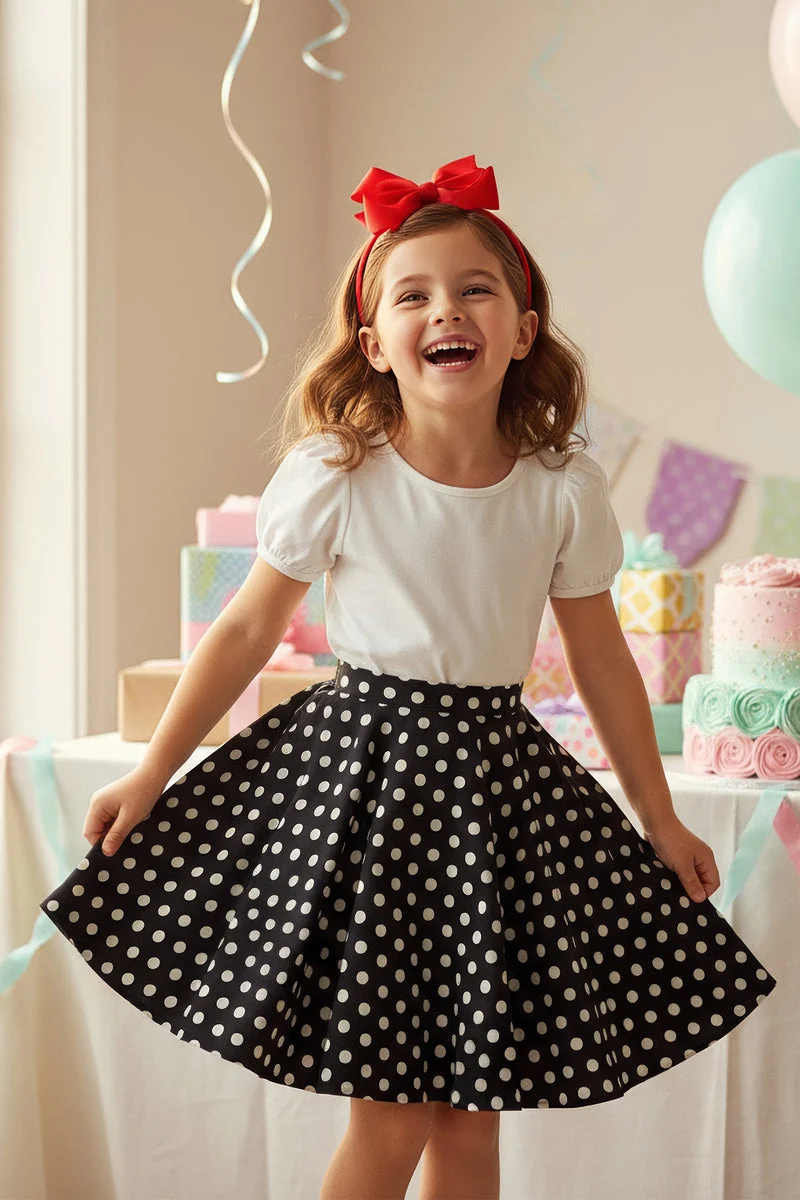 Kids Polka Dot Swing Skirt