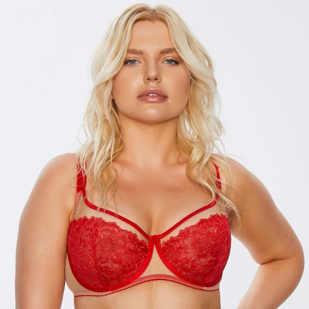 Kinga Mind Love Sheer Mesh Full Busted Lace Bra