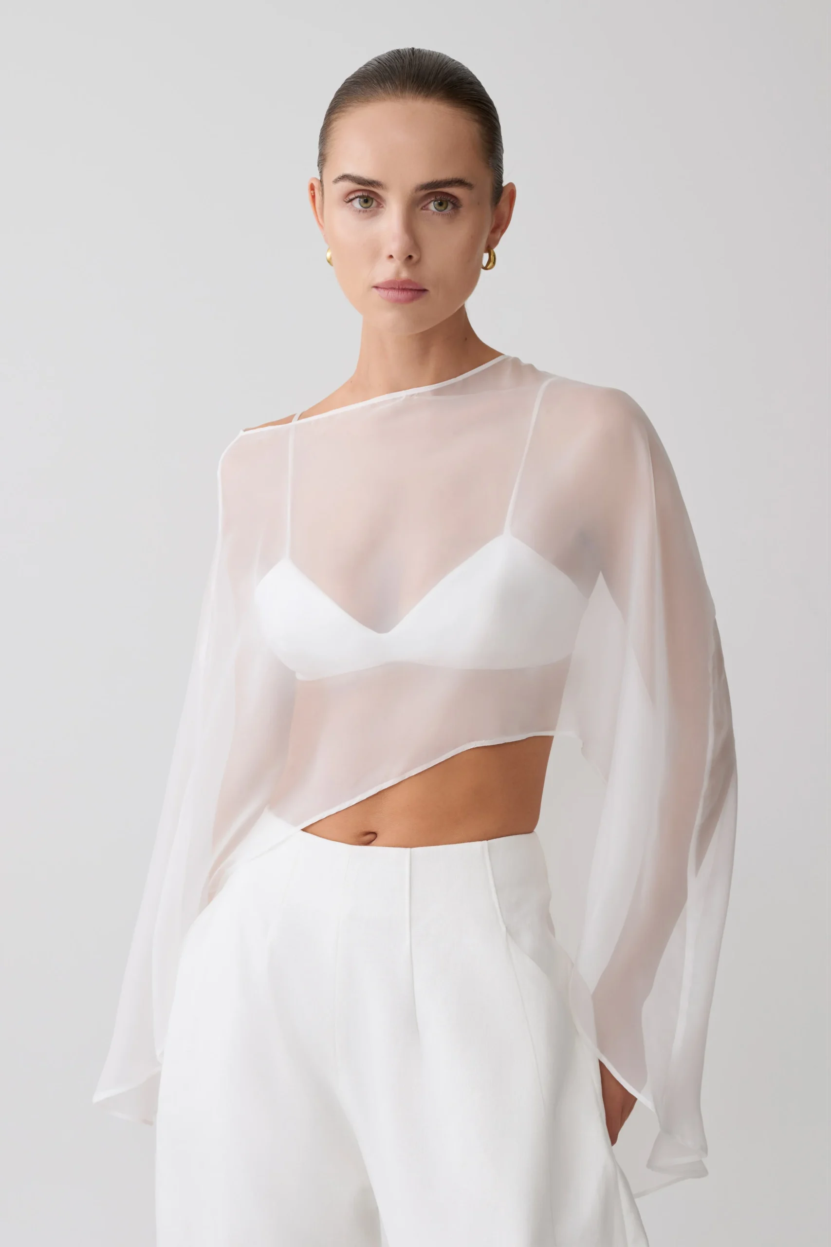 KirstineBralette With Chiffon Cape - Ivory