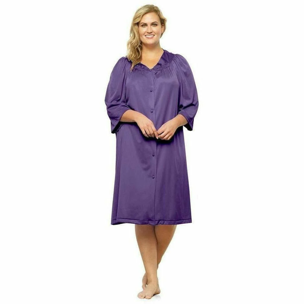 Knee Length Button Up Dressing Gown