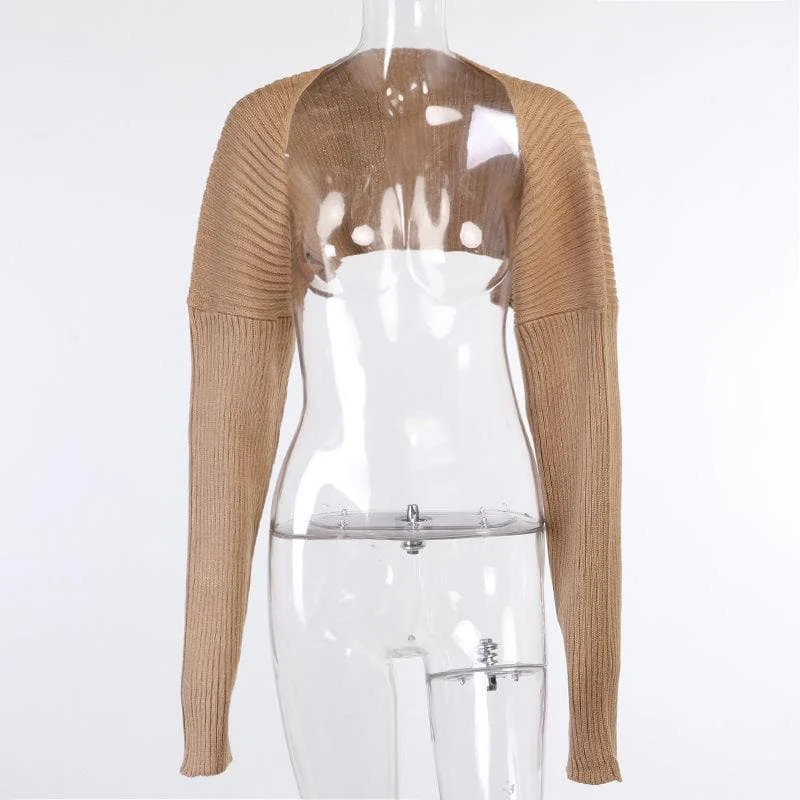 Knitted long sleeve cropped top