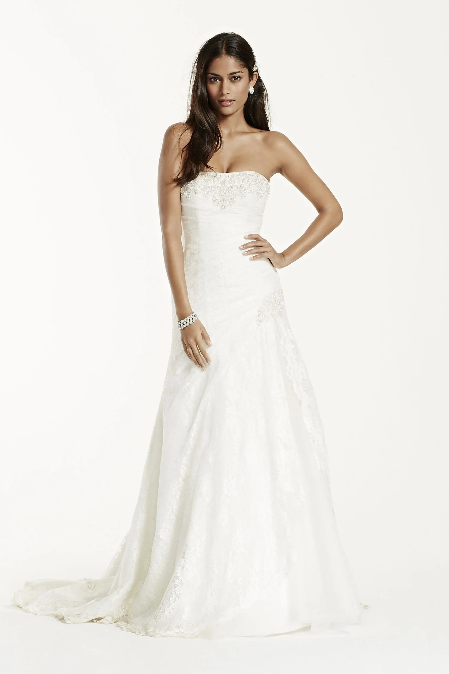 Lace A-line Gown with Side Split