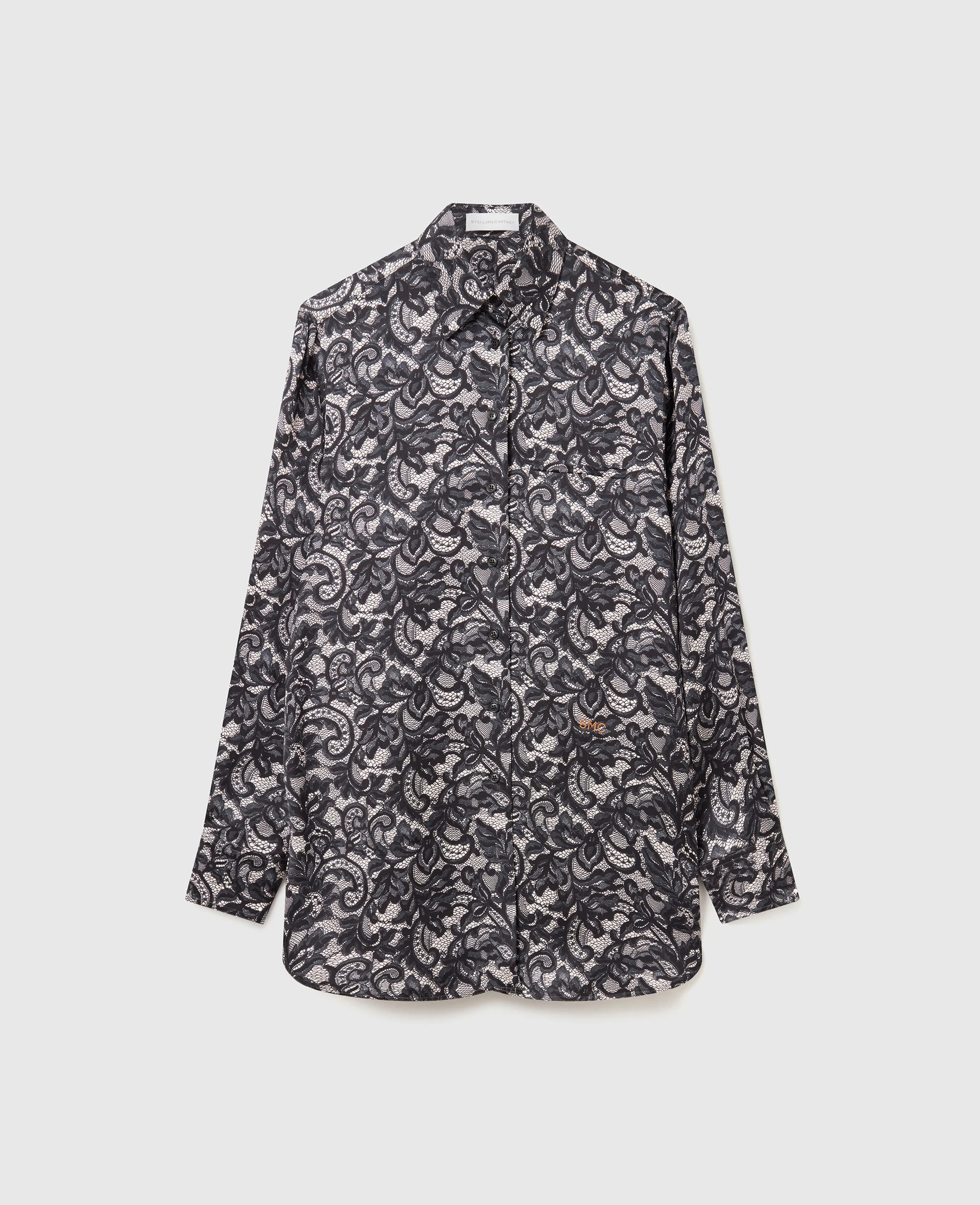 Lace Print Oversized Shirt
