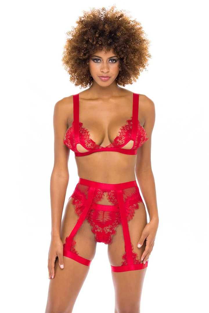 Lace Soft Cup 3-Piece Lingerie Set – Janet Eyelash
