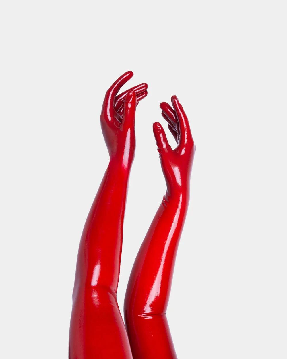 Latex Opera Gloves in Red