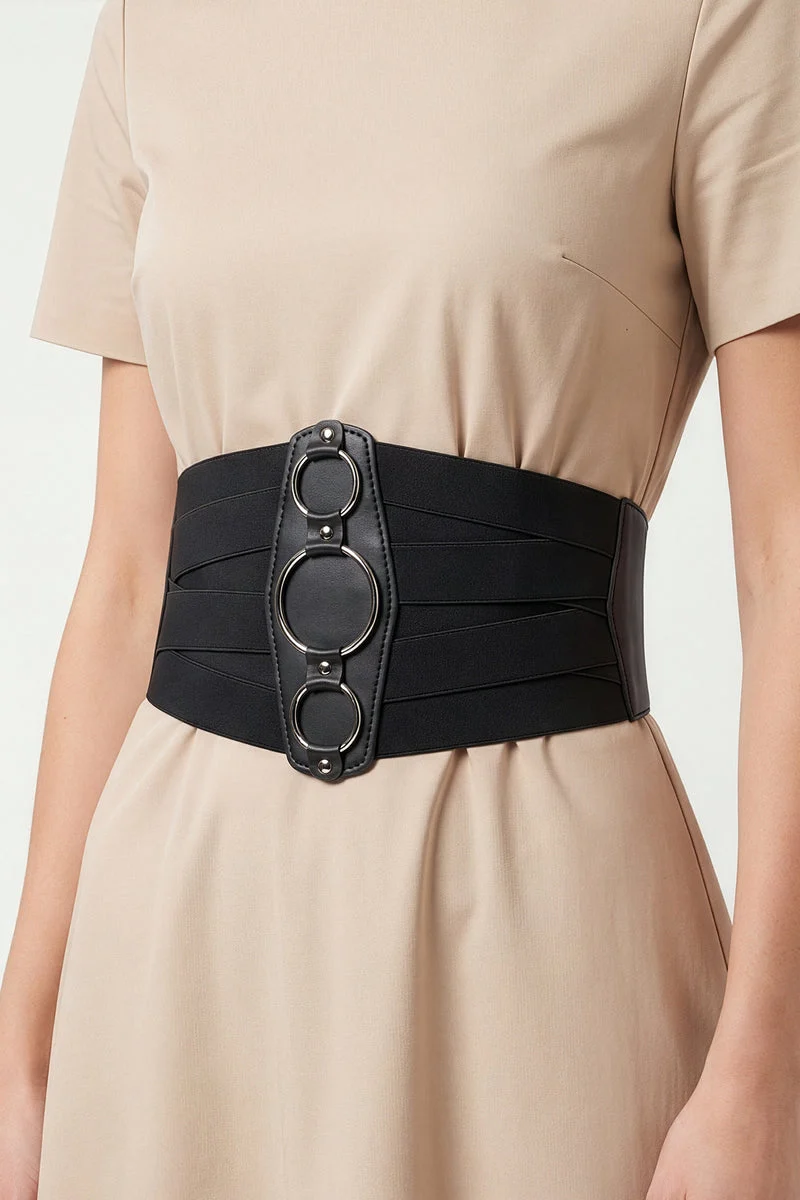 Lattice Corset Elastic PU Belt