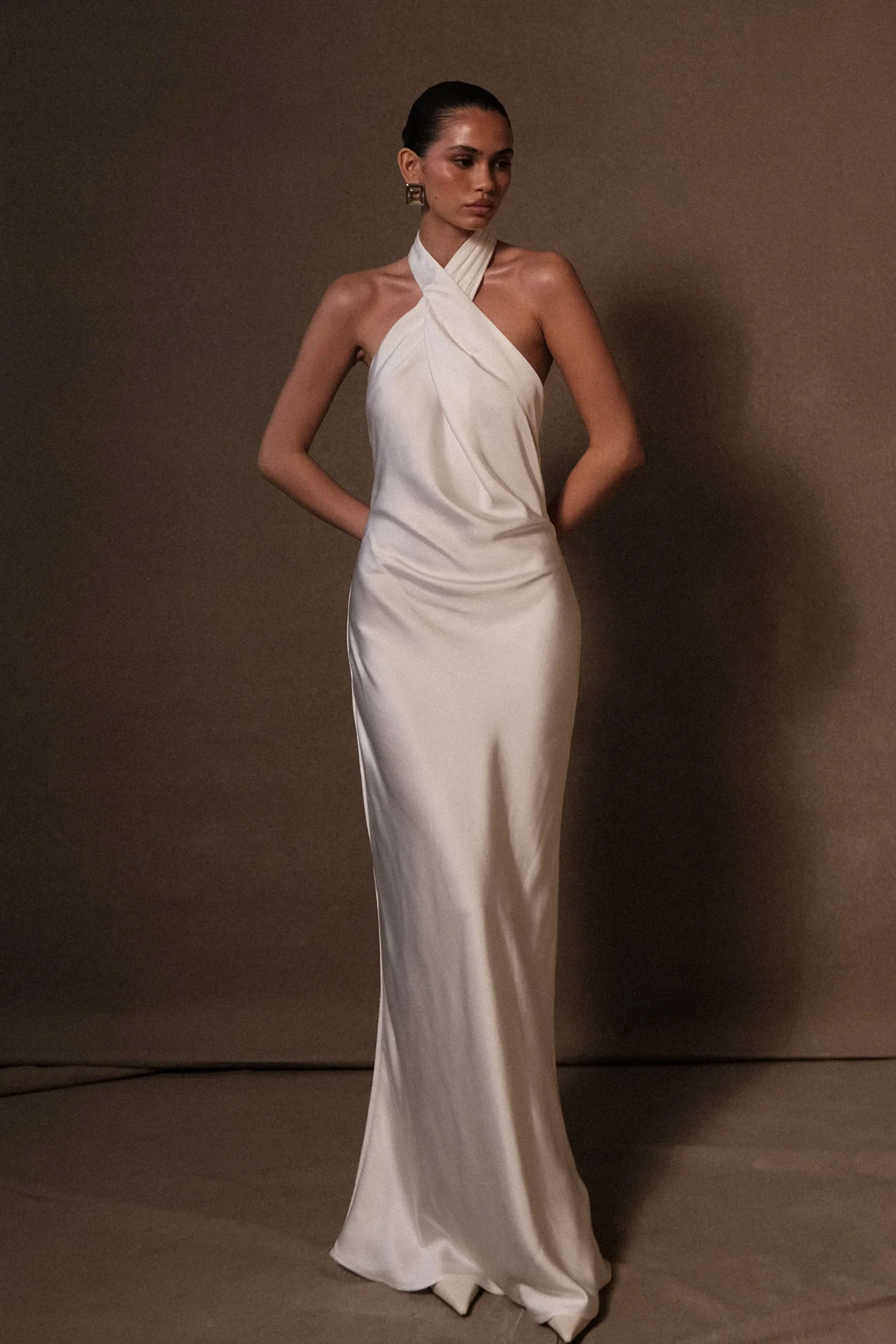LauraHalter Satin Gown - White