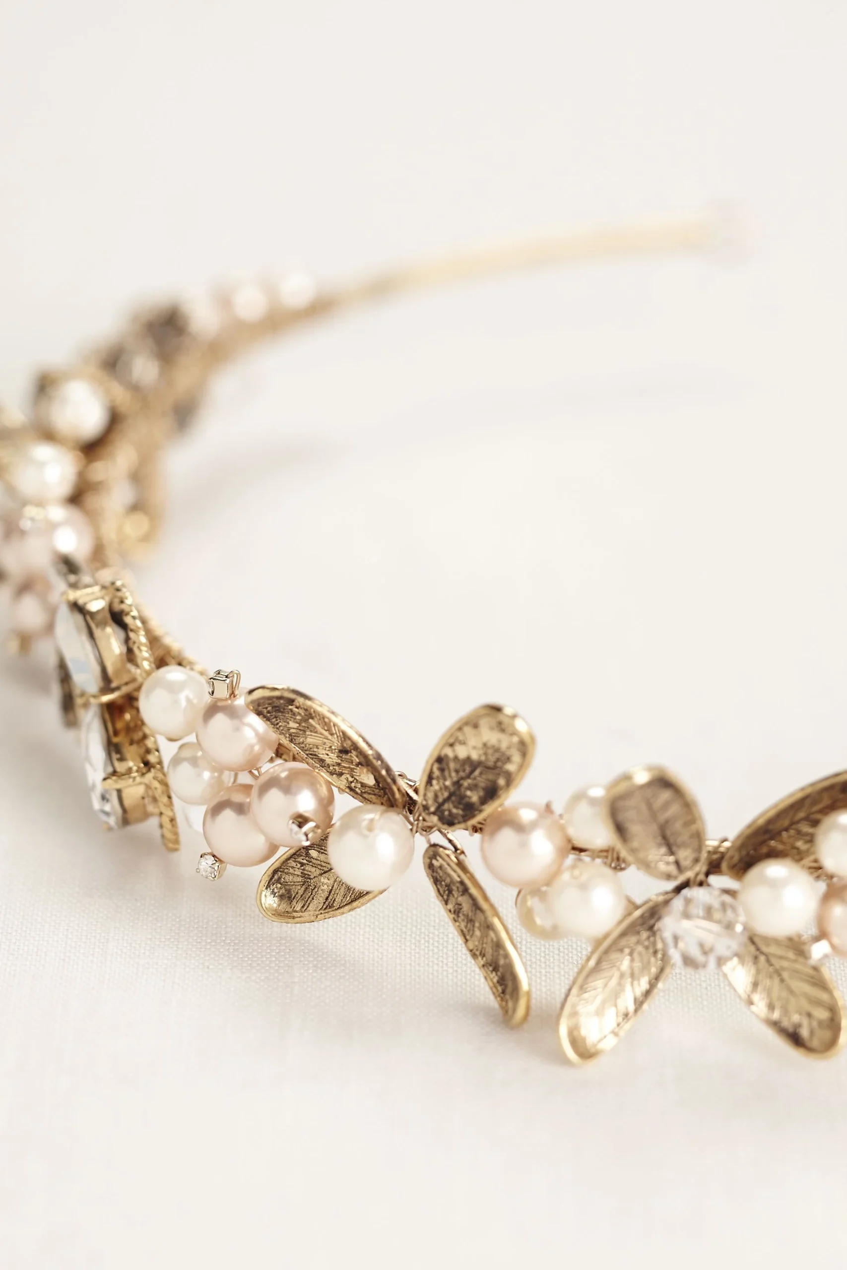 Leaf Headband with Pearls