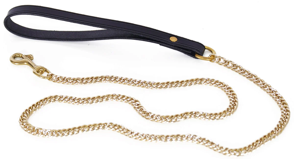 Leather Lead With Chain
