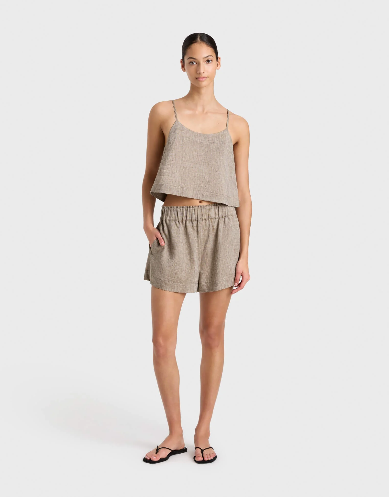 Leiden Universal Linen Short Sepia