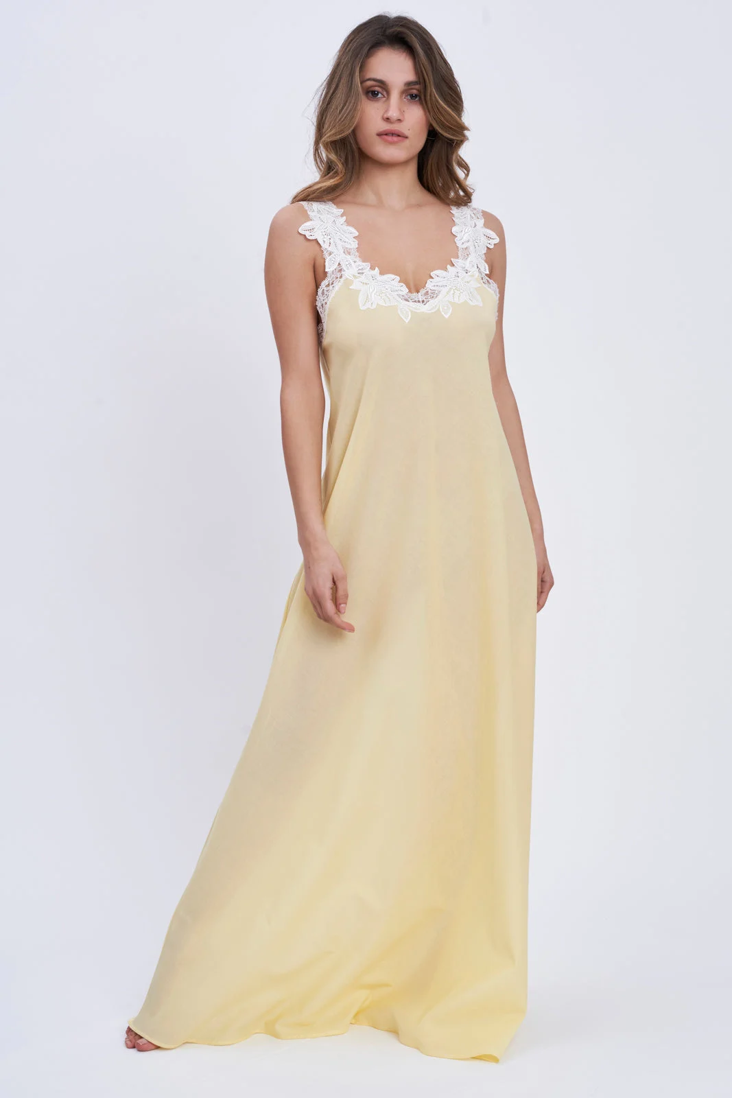 Lemon Glow - Mussola Cotton Nightgown