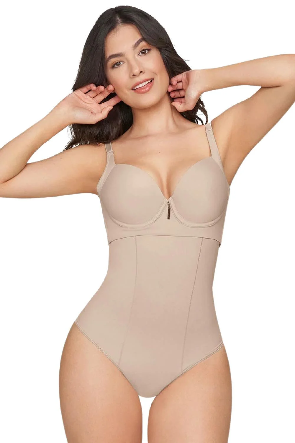 Leonisa Extra High-Waisted Sculpting Thong Panty, Nude (012939)