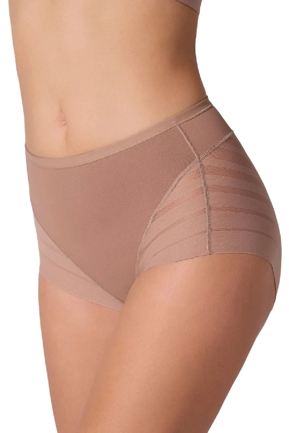 Leonisa Lace Stripe Undetectable Classic Shaper, Brown (012903)